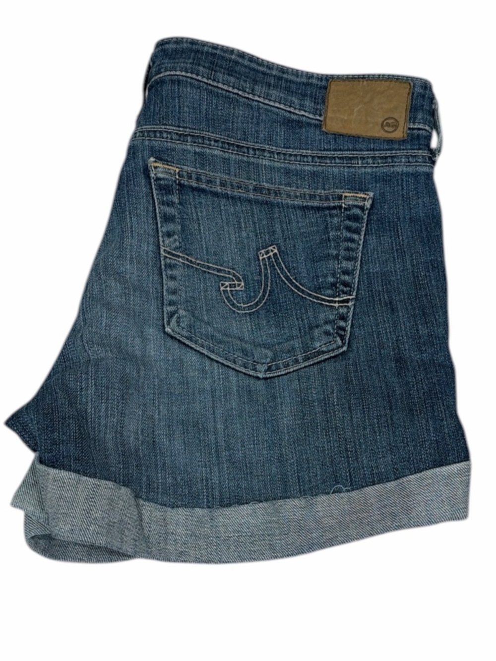 AG The Hailey Ex-Boyfriend Roll Up Denim Shorts Size 27 Medium Wash Premium - Picture 8 of 8